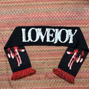 LOVEJOY BAND VIP BLACK KNIT FRINGE SCARF